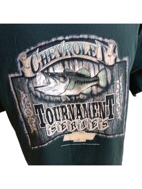 True Vintage T-shirt XL Chevy Chevrolet Fishing Tournament Green USA MADE 90's